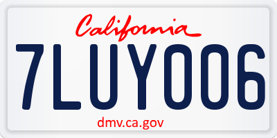 CA license plate 7LUY006