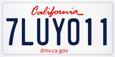 CA license plate 7LUY011