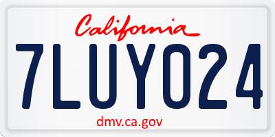 CA license plate 7LUY024