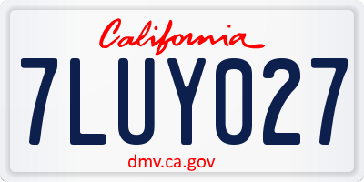CA license plate 7LUY027