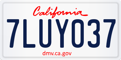 CA license plate 7LUY037