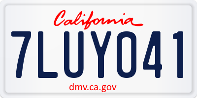 CA license plate 7LUY041