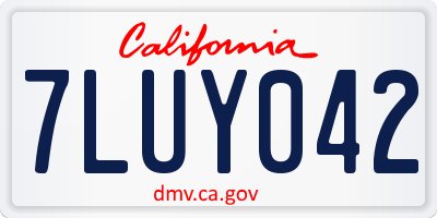 CA license plate 7LUY042