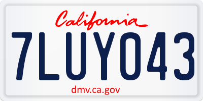CA license plate 7LUY043