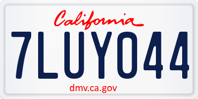 CA license plate 7LUY044