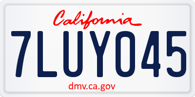 CA license plate 7LUY045