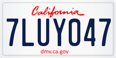 CA license plate 7LUY047