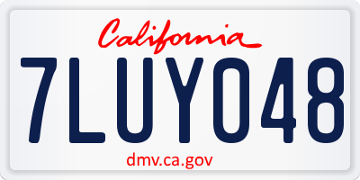 CA license plate 7LUY048