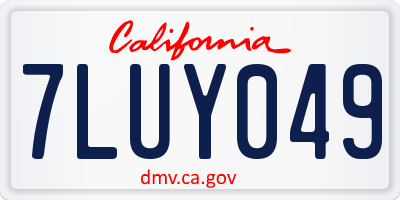 CA license plate 7LUY049