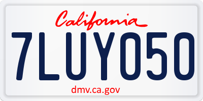 CA license plate 7LUY050