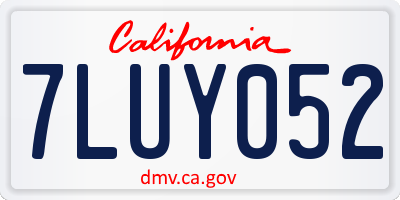 CA license plate 7LUY052