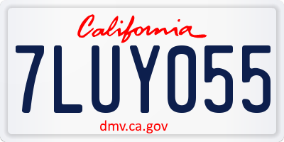 CA license plate 7LUY055