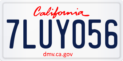 CA license plate 7LUY056