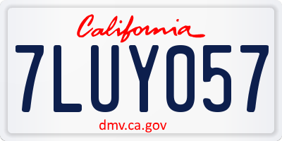 CA license plate 7LUY057