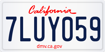 CA license plate 7LUY059
