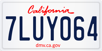 CA license plate 7LUY064