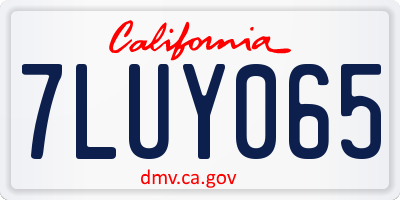 CA license plate 7LUY065