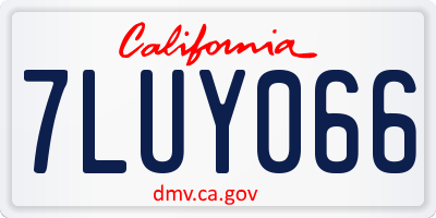 CA license plate 7LUY066