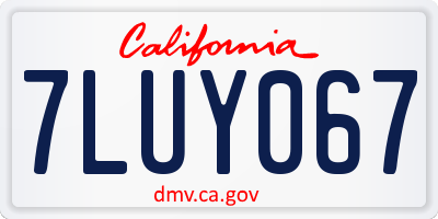 CA license plate 7LUY067
