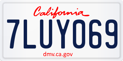 CA license plate 7LUY069