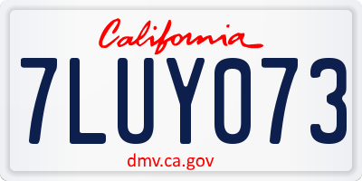 CA license plate 7LUY073
