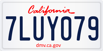 CA license plate 7LUY079