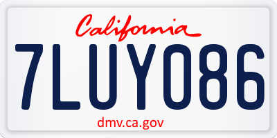 CA license plate 7LUY086