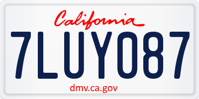 CA license plate 7LUY087