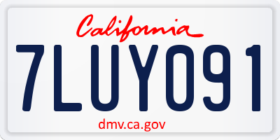 CA license plate 7LUY091
