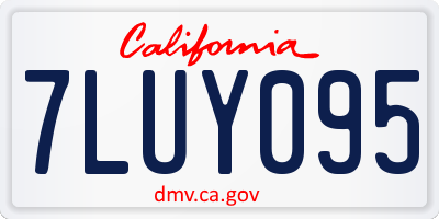 CA license plate 7LUY095