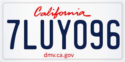 CA license plate 7LUY096