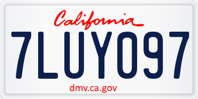 CA license plate 7LUY097