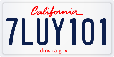 CA license plate 7LUY101