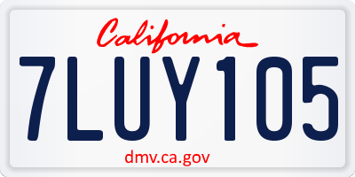 CA license plate 7LUY105