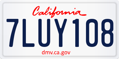 CA license plate 7LUY108