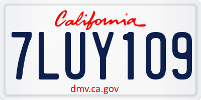 CA license plate 7LUY109