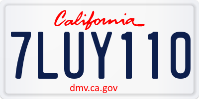 CA license plate 7LUY110
