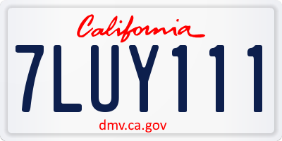 CA license plate 7LUY111