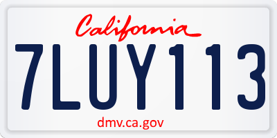 CA license plate 7LUY113