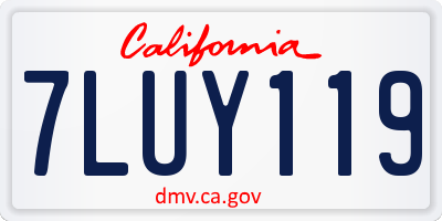 CA license plate 7LUY119