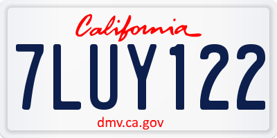 CA license plate 7LUY122