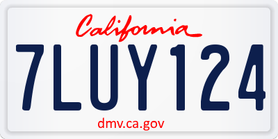 CA license plate 7LUY124