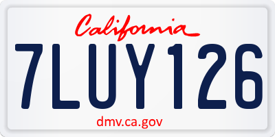 CA license plate 7LUY126