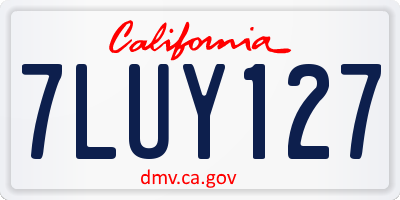 CA license plate 7LUY127