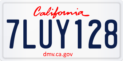 CA license plate 7LUY128