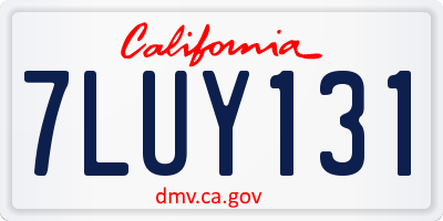 CA license plate 7LUY131