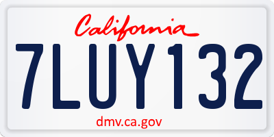 CA license plate 7LUY132