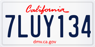 CA license plate 7LUY134