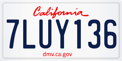 CA license plate 7LUY136