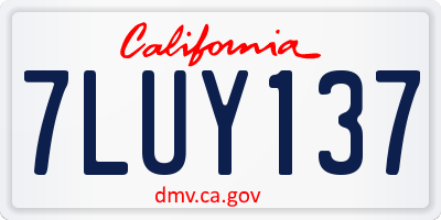 CA license plate 7LUY137